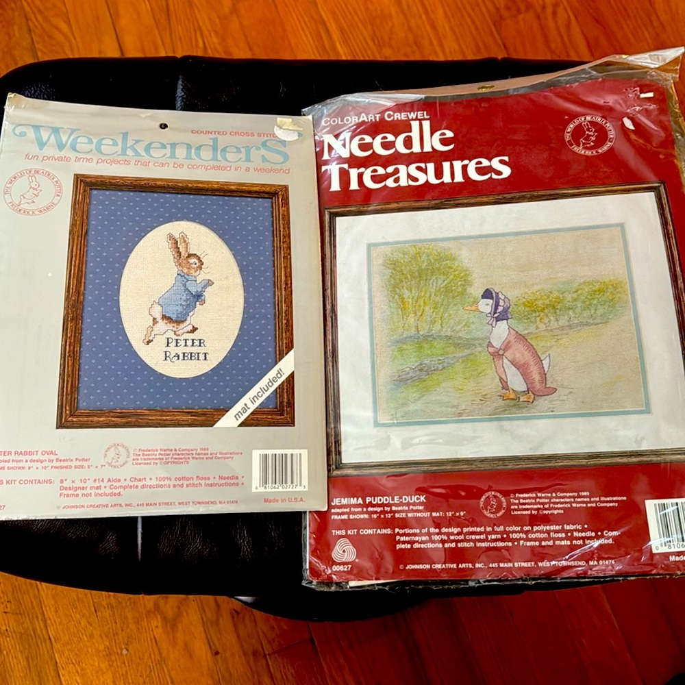 Two Beatrix Potter needlework kits by  Johnson Creative Arts